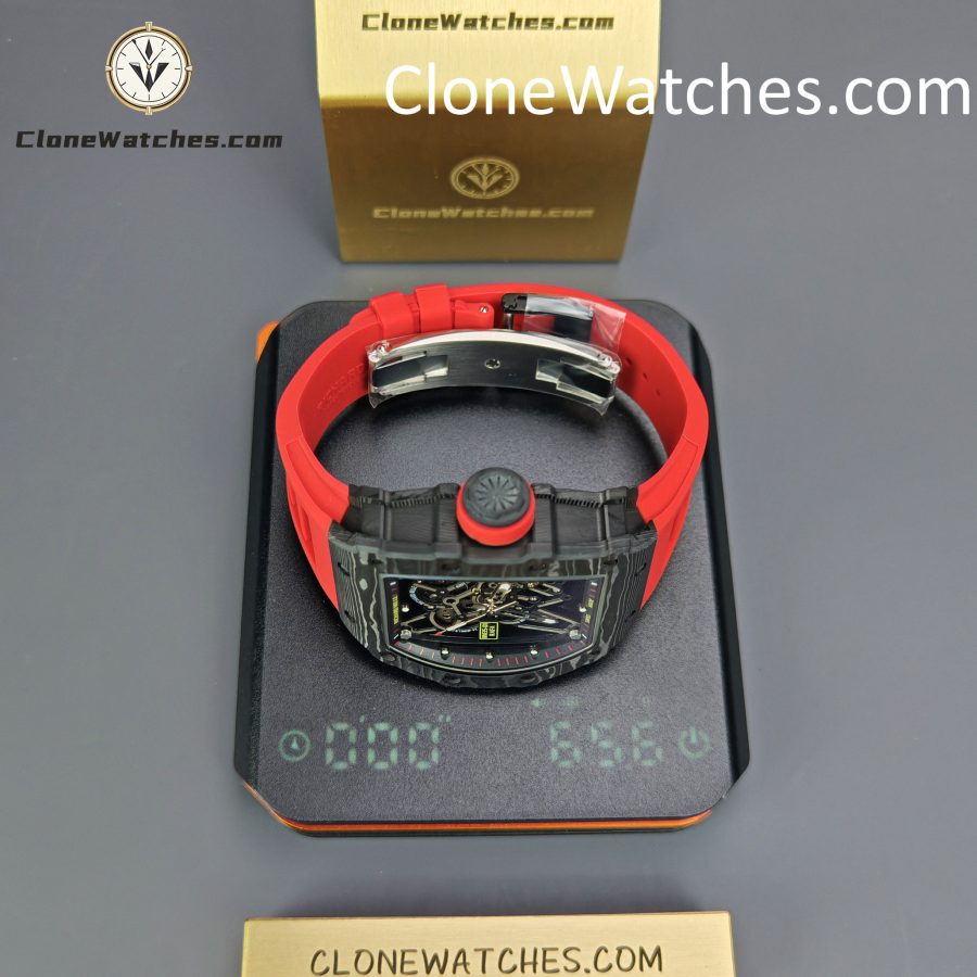 Richard Mille Super Clone Watches 1:1 RM 035 – 01 Carbon Tourbillon Red Strap - Image 14