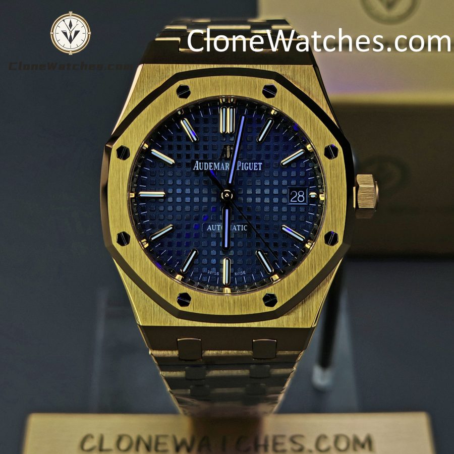 Audemars Piguet Super Clone Watches 1:1 Royal Oak 18K Gold 15450BA Blue Dial 37MM - Image 2