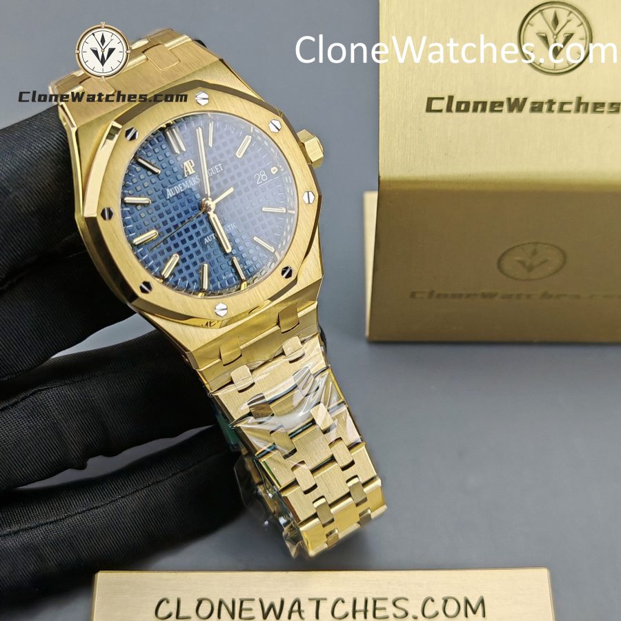 Audemars Piguet Super Clone Watches 1:1 Royal Oak 18K Gold 15450BA Blue Dial 37MM - Image 4