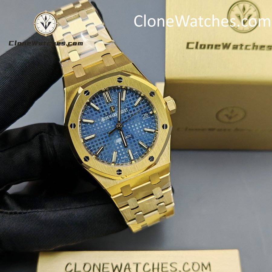 Audemars Piguet Super Clone Watches 1:1 Royal Oak 18K Gold 15450BA Blue Dial 37MM - Image 6