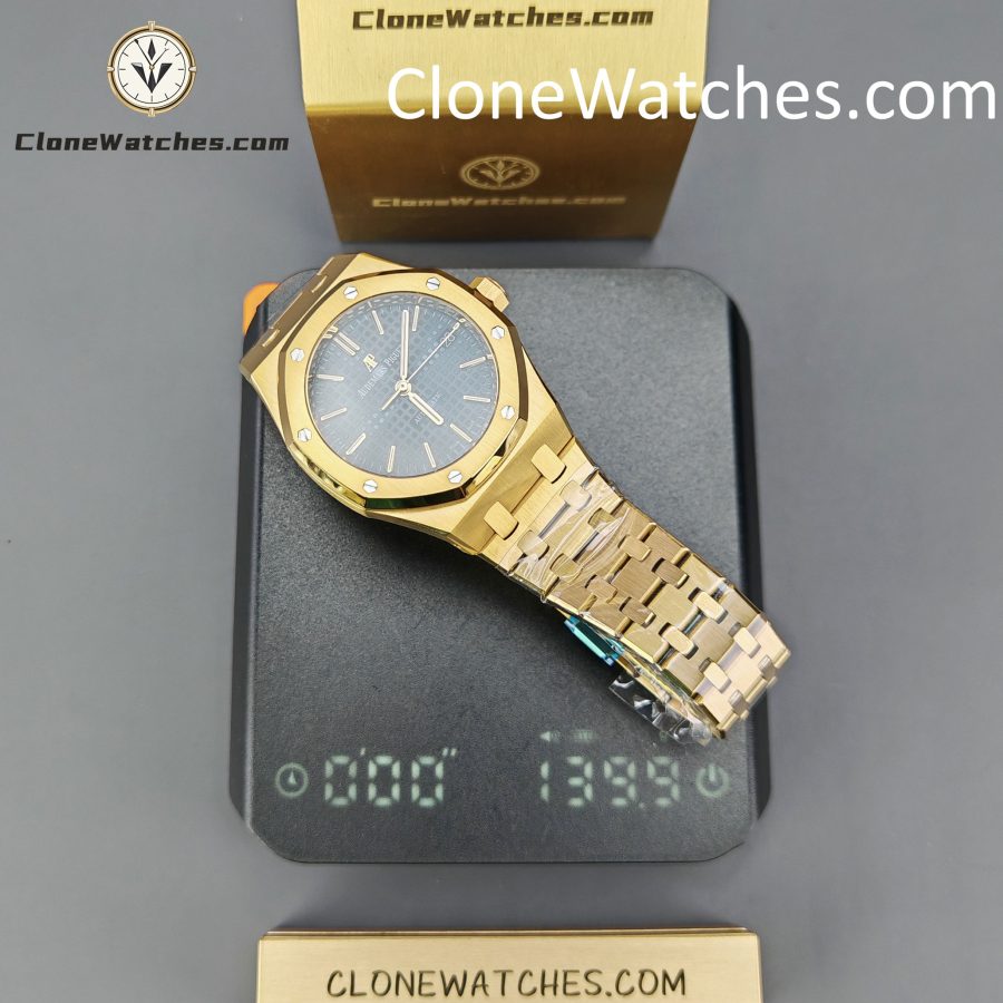 Audemars Piguet Super Clone Watches 1:1 Royal Oak 18K Gold 15450BA Blue Dial 37MM - Image 16