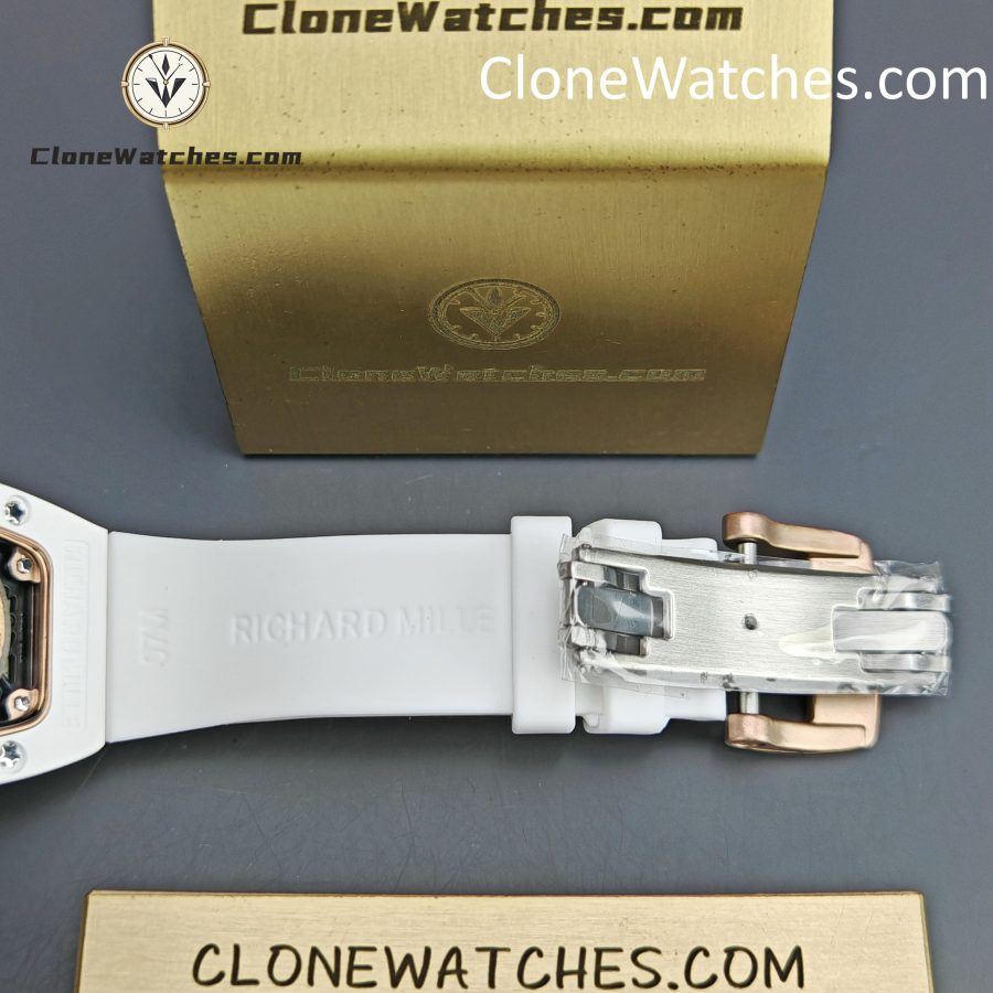 Richard Mille Super Clone Watches 1:1 RM 07 - 01 White Ceramic Marshmallow Dial White Strap - Image 9