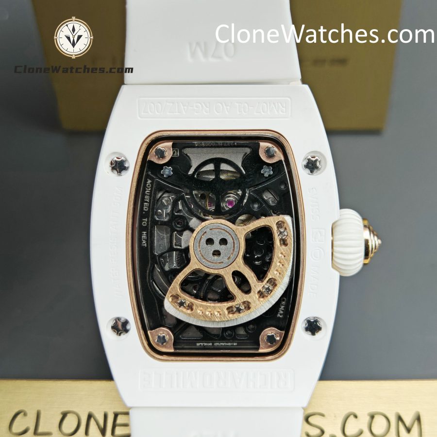 Richard Mille Super Clone Watches 1:1 RM 07 - 01 White Ceramic Marshmallow Dial White Strap - Image 12