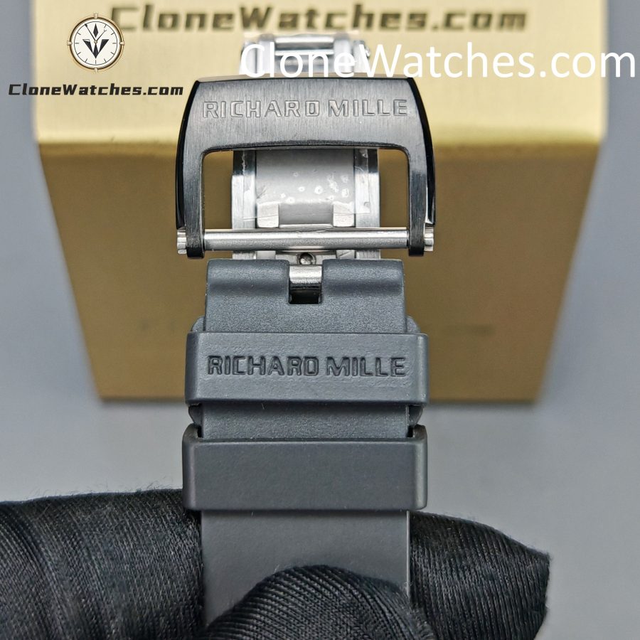 Richard Mille Super Clone Watches 1:1 RM 055 Carbon Tourbillon Black Strap - Image 9