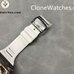 Richard Mille Super Clone Watches 1:1 RM 055 Gold Inner Bezel Carbon Tourbillon White Strap - Image 9