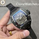 Richard Mille Super Clone Watches 1:1 RM 055 Ceramics Tourbillon Black Strap - Image 4