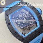 Richard Mille Super Clone Watches 1:1 RM 055 Carbon Tourbillon Blue Strap - Image 2