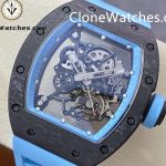 Richard Mille Super Clone Watches 1:1 RM 055 Carbon Tourbillon Blue Strap - Image 3