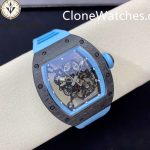 Richard Mille Super Clone Watches 1:1 RM 055 Carbon Tourbillon Blue Strap - Image 4