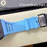 Richard Mille Super Clone Watches 1:1 RM 055 Carbon Tourbillon Blue Strap - Image 9