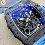 Richard Mille Super Clone Watches 1:1 RM 035 – 02 Carbon Tourbillon Blue Strap - Image 2
