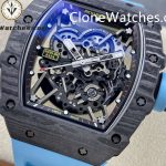 Richard Mille Super Clone Watches 1:1 RM 035 – 02 Carbon Tourbillon Blue Strap - Image 3