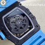 Richard Mille Super Clone Watches 1:1 RM 035 – 02 Carbon Tourbillon Blue Strap - Image 7