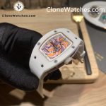 Richard Mille Super Clone Watches 1:1 RM 07 - 01 White Ceramic Marshmallow Dial White Strap - Image 4