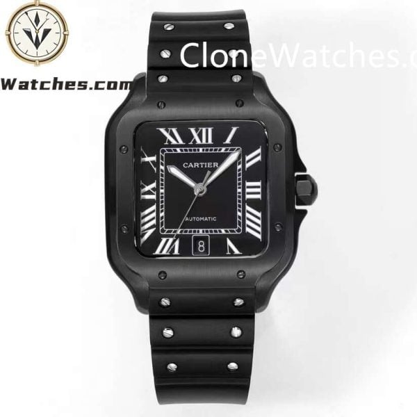 Super Clone Watches – Cartier  Santos WSSA0039 Rubber Strap