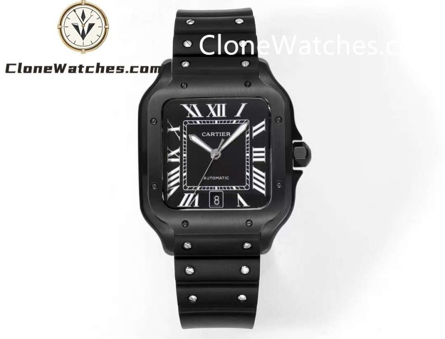 Super Clone Watches – Cartier  Santos WSSA0039 Rubber Strap