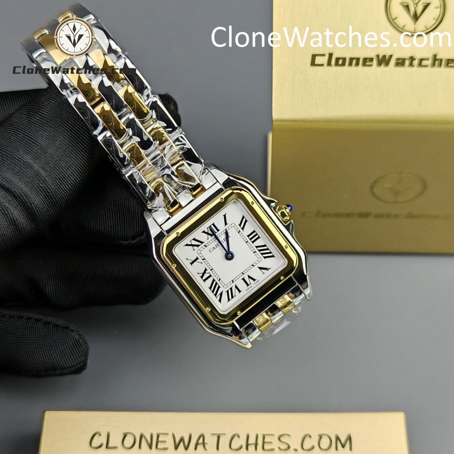 Cartier Super Clone Watches 1:1 PANTHÈRE DE CARTIER White Dial 27mm x37mm W2PN0007 - Image 5