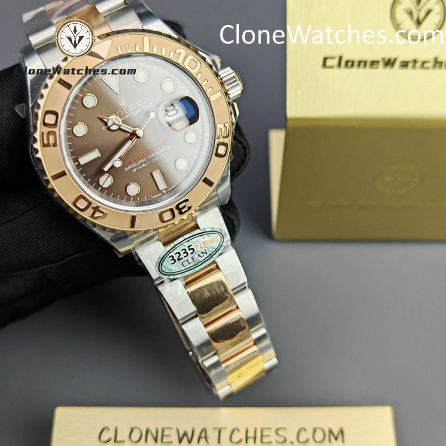 Rolex Super Clone Watches 1:1 Yacht Master Brown Dial Rose Gold M126621-0001 3235 Movement - Image 4