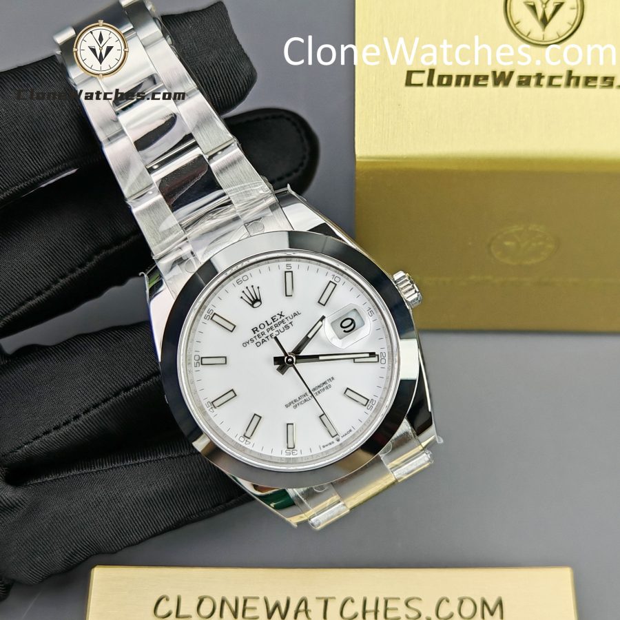 Rolex Super Clone Watches 1:1 DateJust White Dial M126300 – 0005 Oyster 41MM 3235 Movement - Image 5