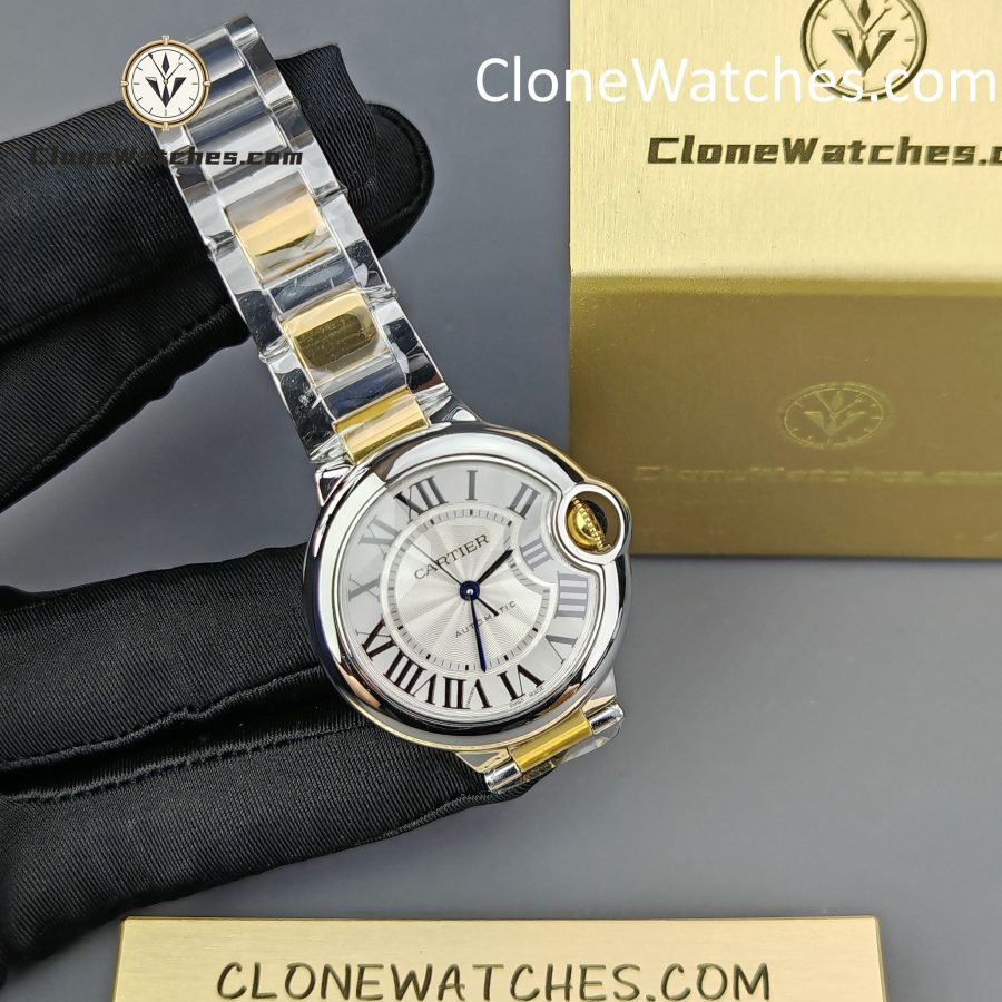 Cartier Super Clone Watches 1:1 Ballon Bleu de W2BB0002 Silver Dial 33mm - Image 4