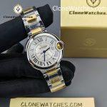 Cartier Super Clone Watches 1:1 Ballon Bleu de W2BB0002 Silver Dial 33mm - Image 5