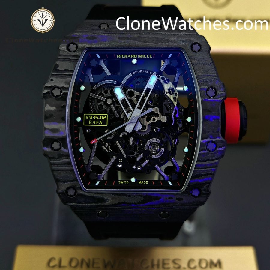Richard Mille Super Clone Watches 1:1 RM 035 – 02 NTPT Carbon Fiber Black Rubber Strap - Image 2