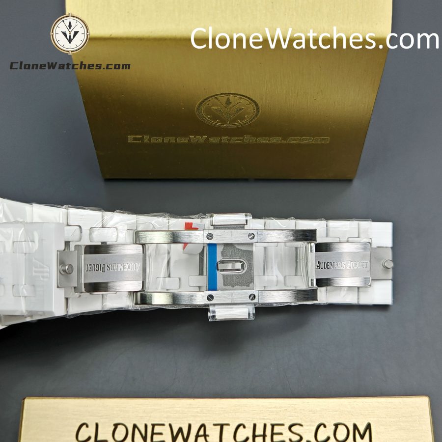 Audemars Piguet Super Clone Watches 1:1 Royal Oak White Ceramic 15500 White Dial 41MM - Image 13