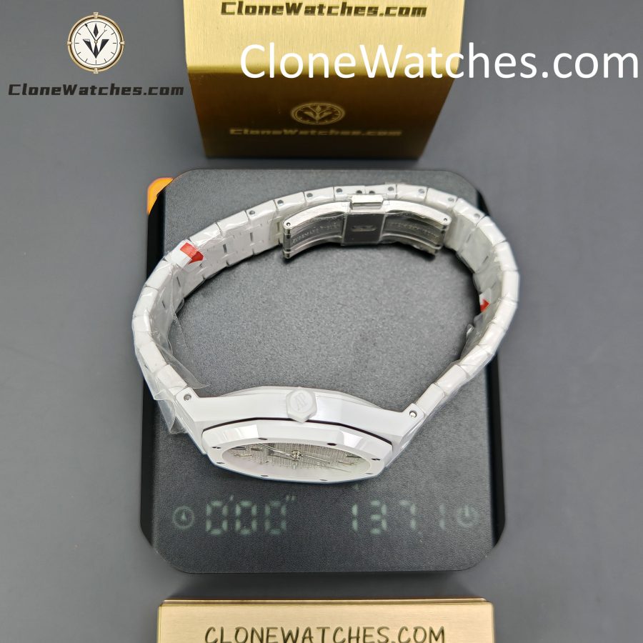 Audemars Piguet Super Clone Watches 1:1 Royal Oak White Ceramic 15500 White Dial 41MM - Image 16