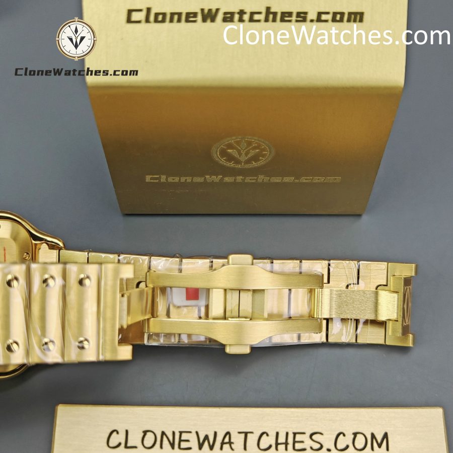 Cartier Super Clone Watches 1:1 Santos 18K Gold White Dial 39.8MM WGSA0009 - Image 10