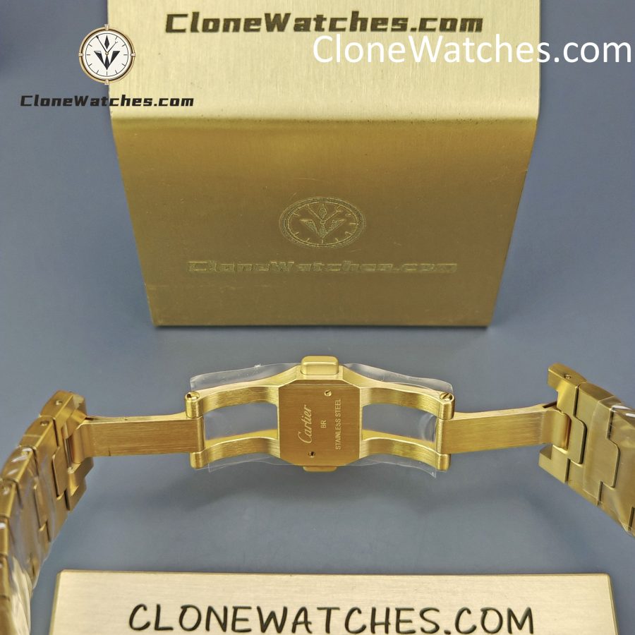 Cartier Super Clone Watches 1:1 Santos 18K Gold White Dial 39.8MM WGSA0009 - Image 11