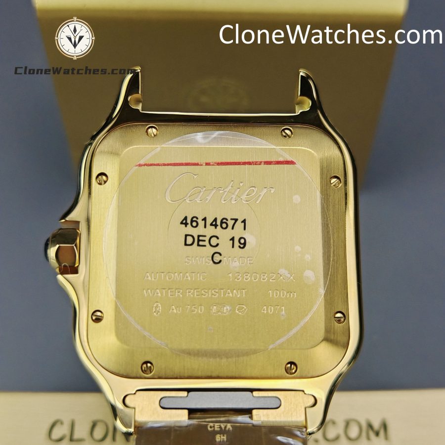 Cartier Super Clone Watches 1:1 Santos 18K Gold White Dial 39.8MM WGSA0009 - Image 13