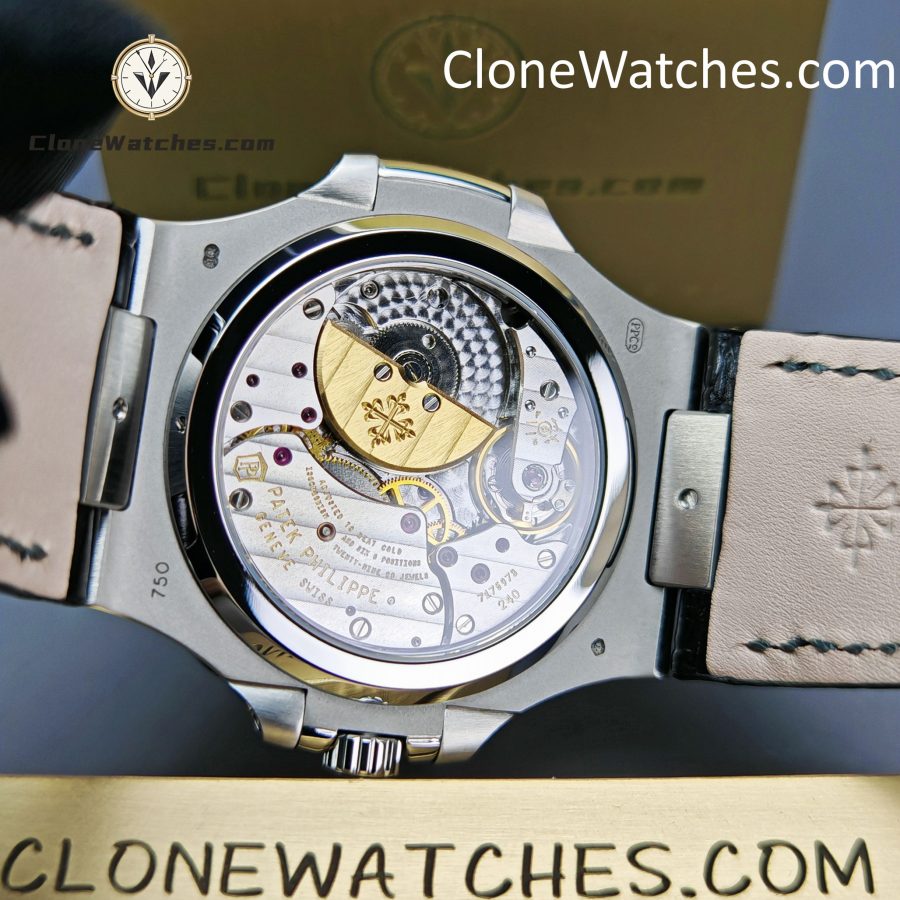 Patek Philippe Super Clone Watches 1:1 Nautilus 5712 Gray Dial Diamond Bezel - Image 12