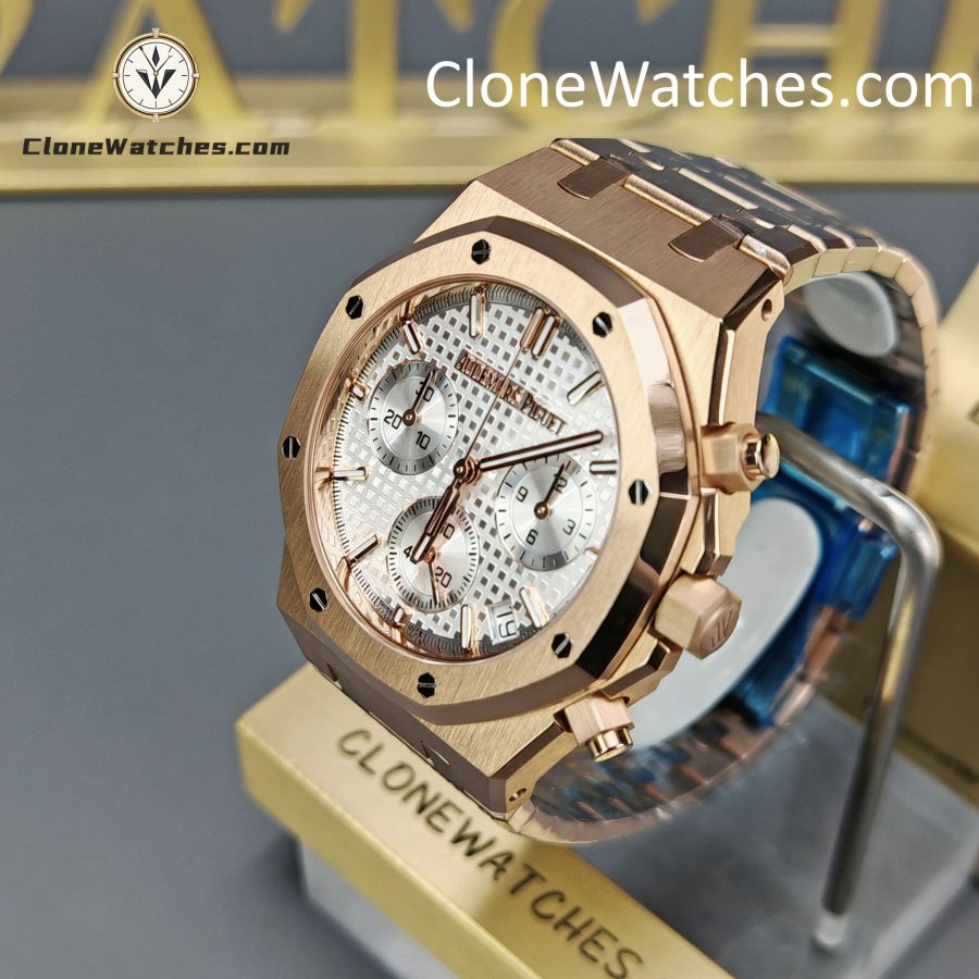 Audemars Piguet Super Clone Watches 1:1 Royal Oak Rose Gold 26240 White Dial - Image 3