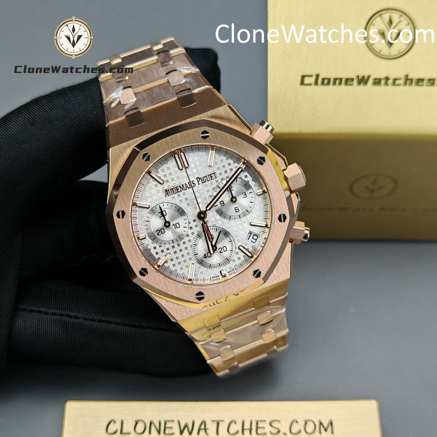 Audemars Piguet Super Clone Watches 1:1 Royal Oak Rose Gold 26240 White Dial - Image 6