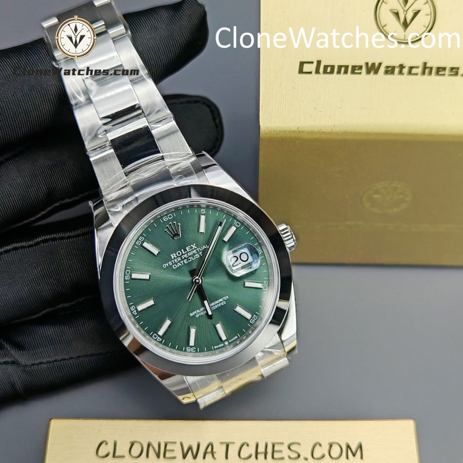 Rolex Super Clone Watches 1:1 DateJust Green Dial M126300 - 0019 41MM Oyster 3235 Movement - Image 4