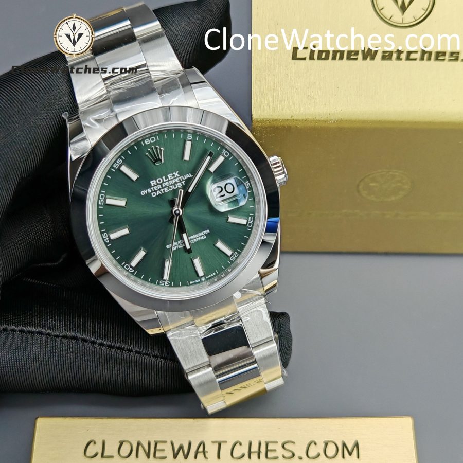 Rolex Super Clone Watches 1:1 DateJust Green Dial M126300 - 0019 41MM Oyster 3235 Movement - Image 5
