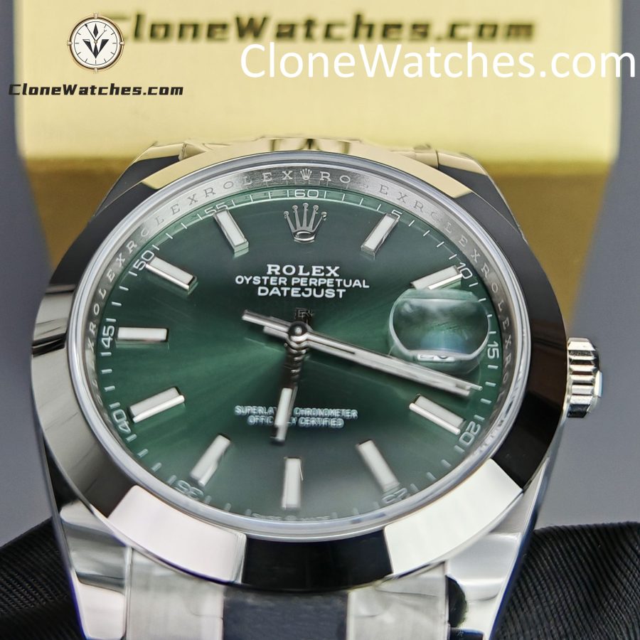 Rolex Super Clone Watches 1:1 DateJust Green Dial M126300 - 0019 41MM Oyster 3235 Movement - Image 12