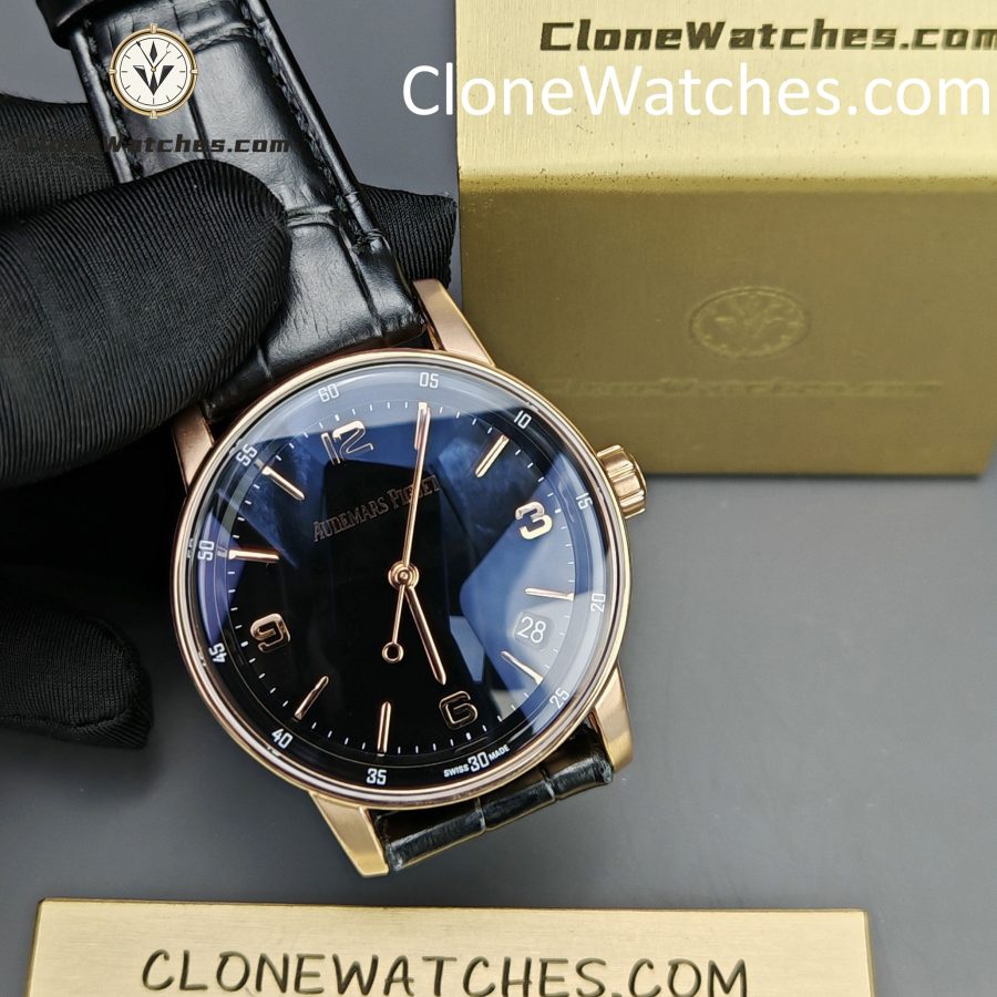Audemars Piguet Super Clone Watches 1:1 Code 11.59 by Rose Gold 15210OR Black Dial 41MM - Image 4
