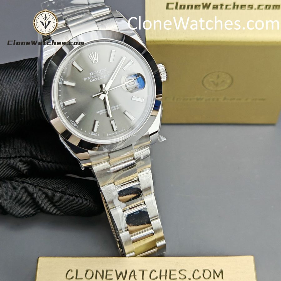 Rolex Super Clone Watches 1:1 DateJust Gray Dial M126300 - 0007 Oyster 41MM 3235 Movement - Image 4