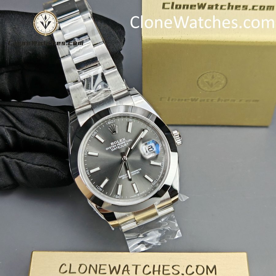 Rolex Super Clone Watches 1:1 DateJust Gray Dial M126300 - 0007 Oyster 41MM 3235 Movement - Image 5