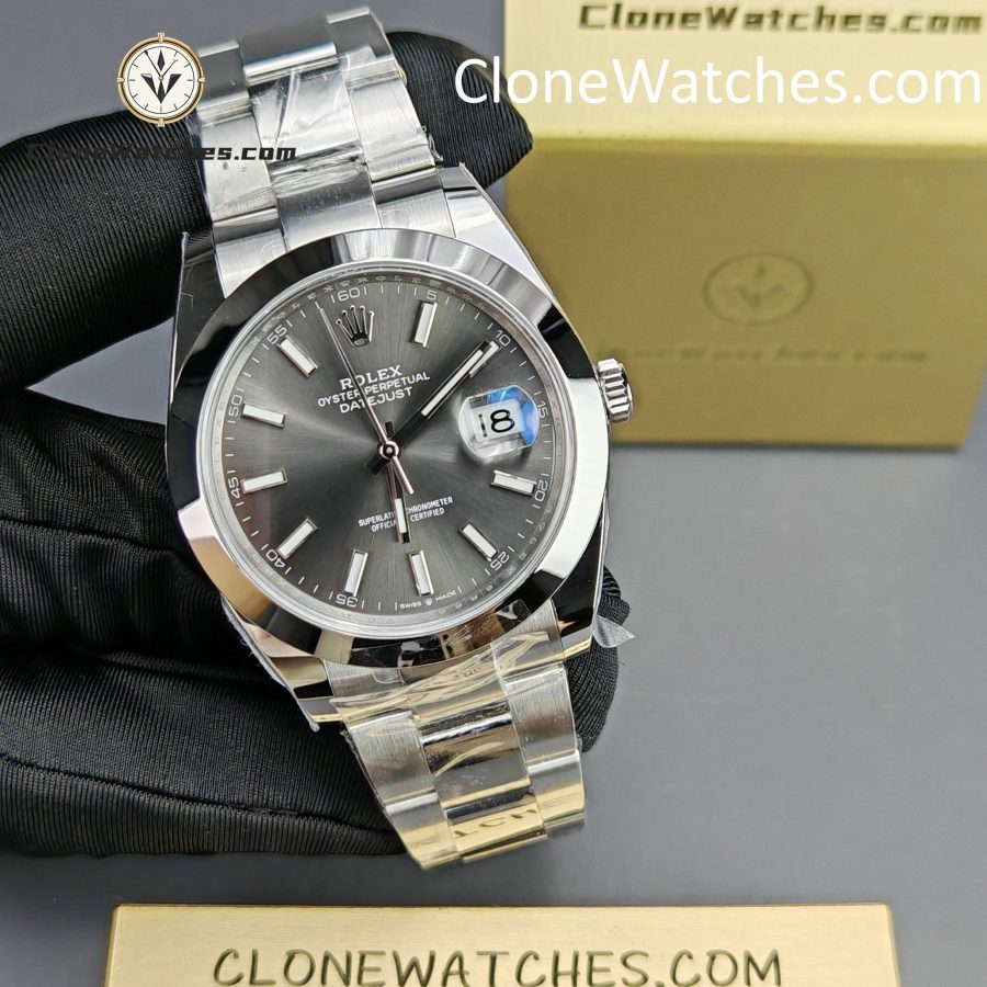 Rolex Super Clone Watches 1:1 DateJust Gray Dial M126300 - 0007 Oyster 41MM 3235 Movement - Image 6