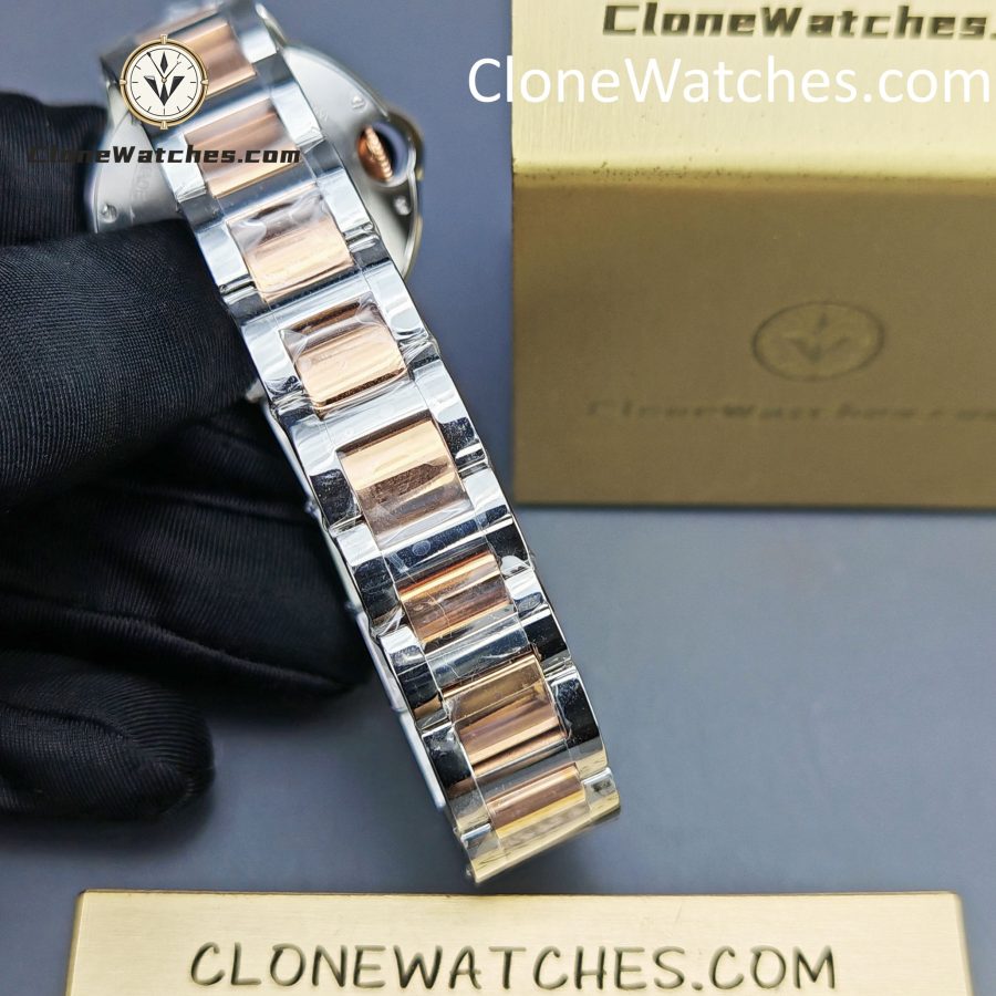 Cartier Super Clone Watches 1:1 Ballon Bleu de W3BB0023 Silver Dial Diamond bezel 33mm - Image 6