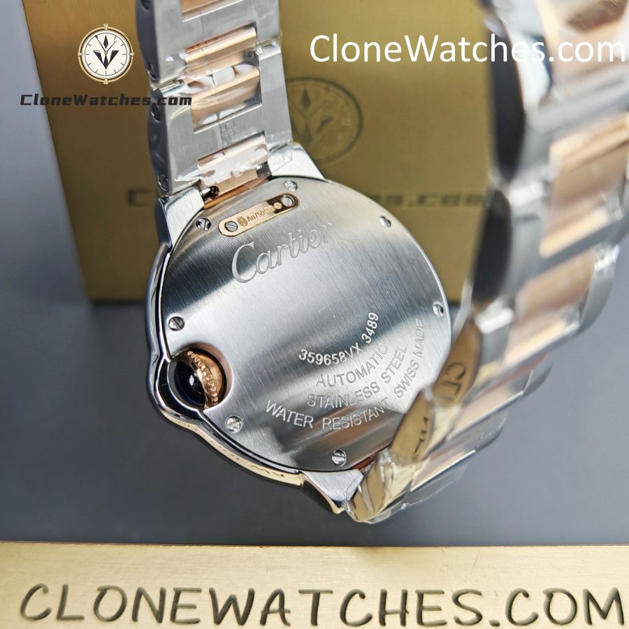 Cartier Super Clone Watches 1:1 Ballon Bleu de W3BB0023 Silver Dial Diamond bezel 33mm - Image 12