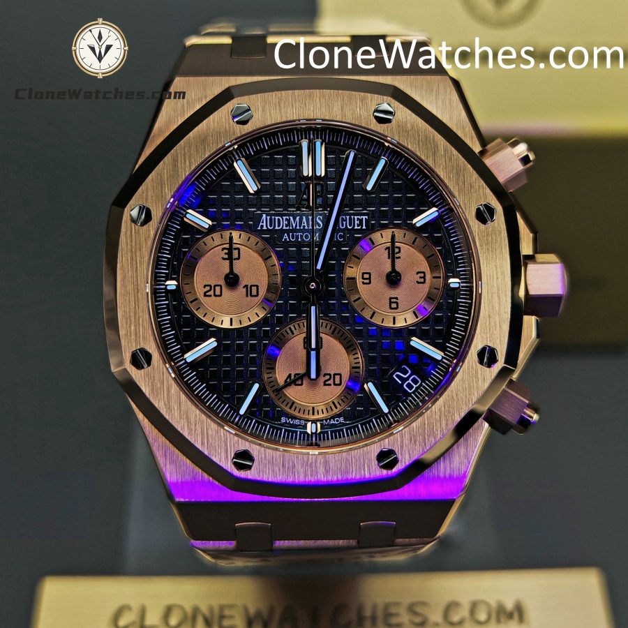 Audemars Piguet Super Clone Watches 1:1 Royal Oak Rose Gold 26239 Blue Dial - Image 2