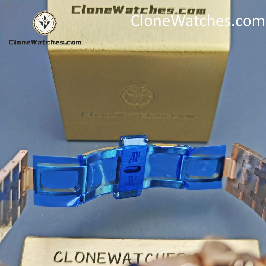 Audemars Piguet Super Clone Watches 1:1 Royal Oak Rose Gold 26239 Blue Dial - Image 14