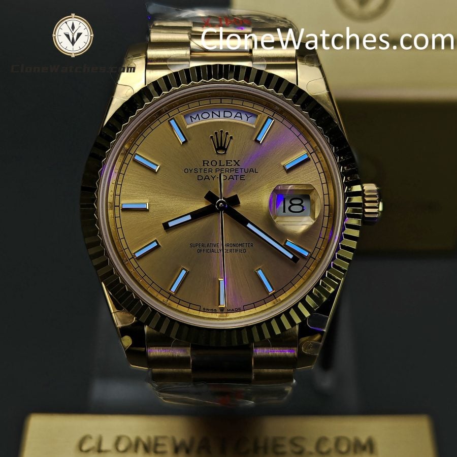 Rolex Super Clone Watches 1:1 Day Date 18K Gold 40mm m228238-0003 3255 Movement - Image 2