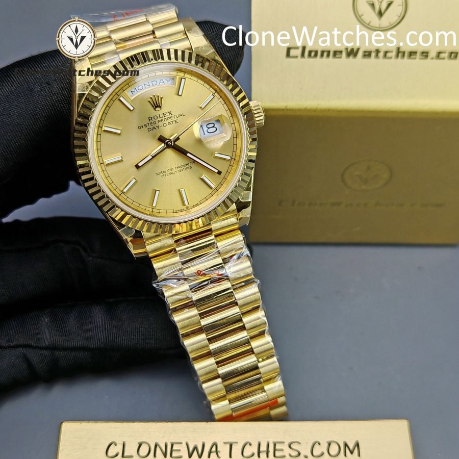 Rolex Super Clone Watches 1:1 Day Date 18K Gold 40mm m228238-0003 3255 Movement - Image 4