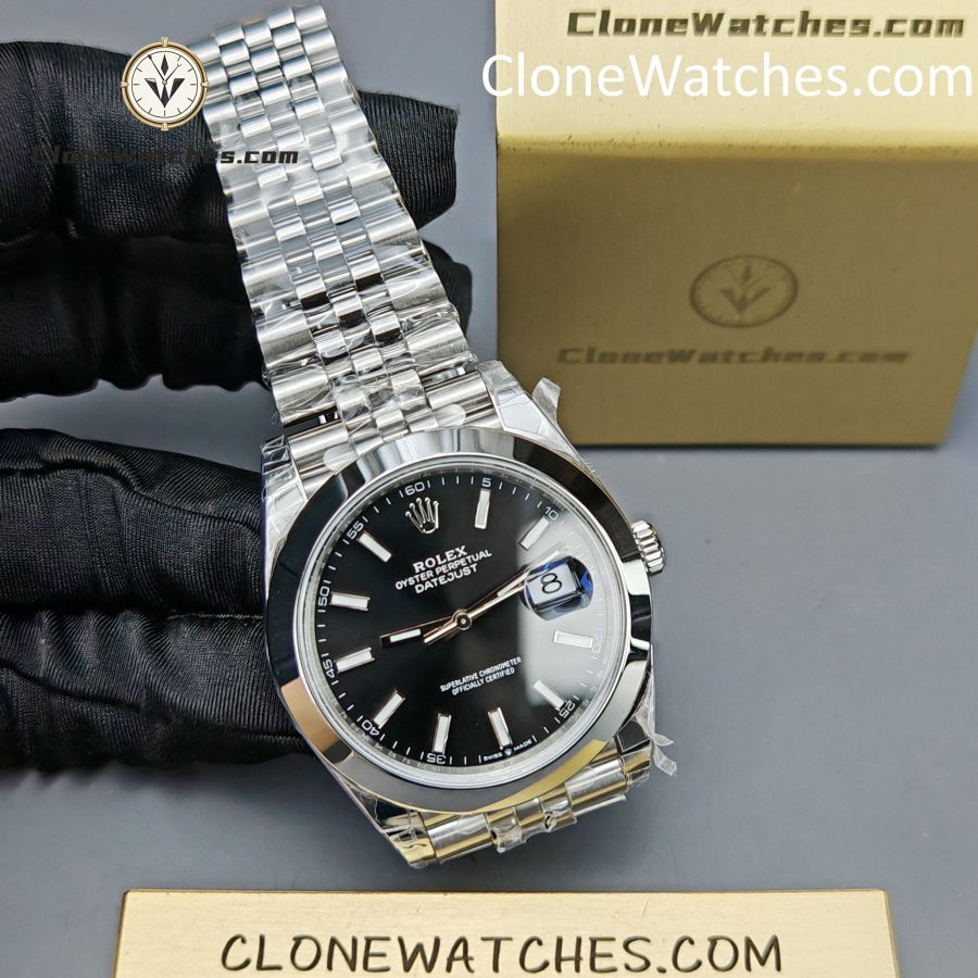 Rolex Super Clone Watches 1:1 DateJust Black Dial m126300-0012 Jubilee 41MM 3235 Movement - Image 5