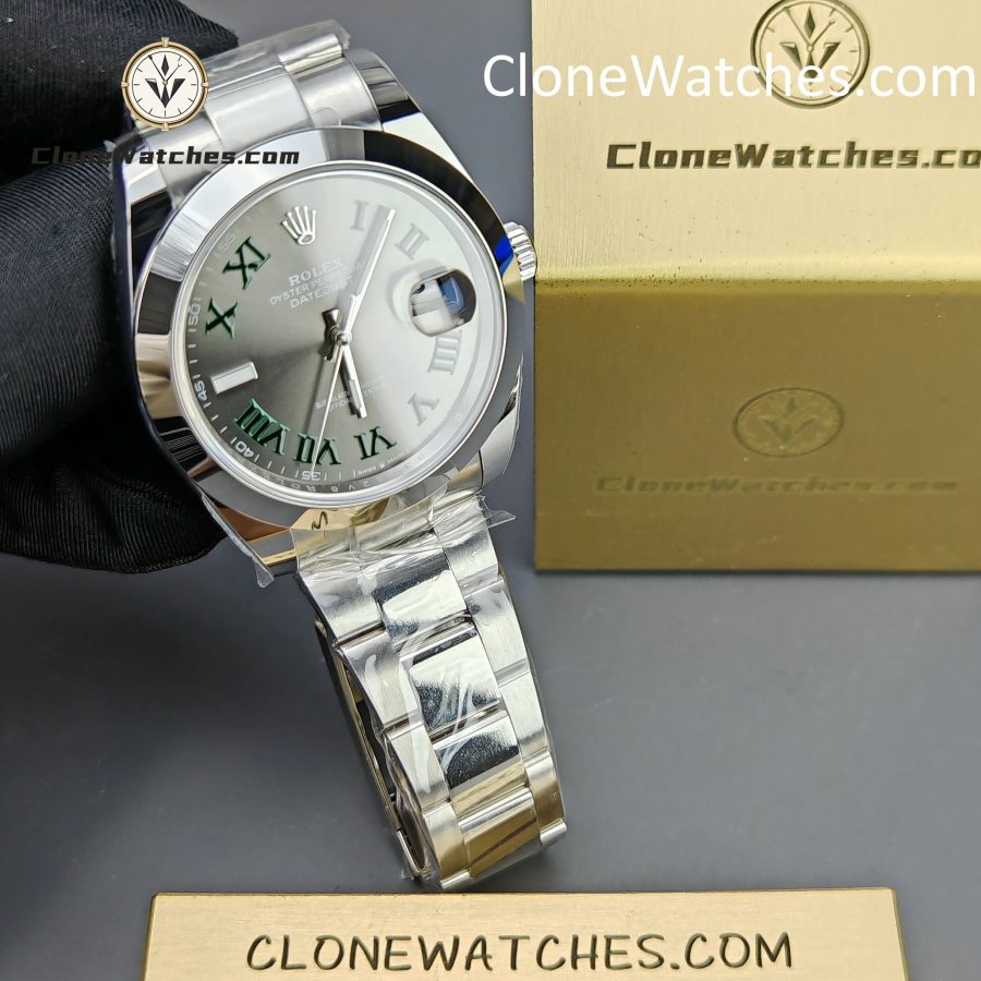 Rolex Super Clone Watches 1:1 DateJust Grey Roman Dial M126300 - 0013 Oyster 41MM 3235 Movement - Image 4