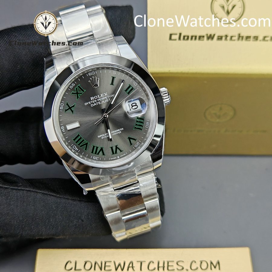 Rolex Super Clone Watches 1:1 DateJust Grey Roman Dial M126300 - 0013 Oyster 41MM 3235 Movement - Image 6